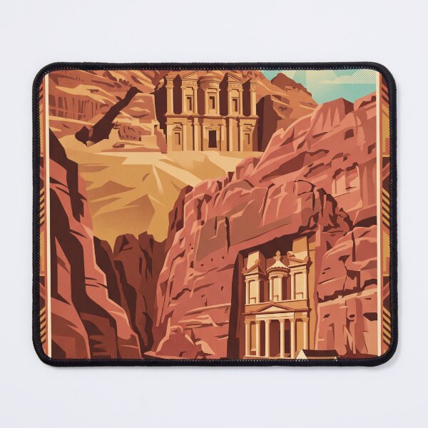 Item preview, Petra Jordan Vintage Travel Poster – Treasury and Monastery Retro Art designed and sold by Bomax121.