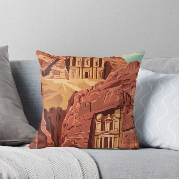 Item preview, Petra Jordan Vintage Travel Poster – Treasury and Monastery Retro Art designed and sold by Bomax121.
