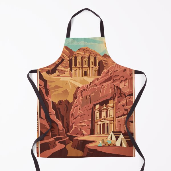 Item preview, Petra Jordan Vintage Travel Poster – Treasury and Monastery Retro Art designed and sold by Bomax121.