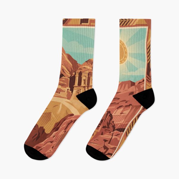 Item preview, Petra Jordan Vintage Travel Poster – Treasury and Monastery Retro Art designed and sold by Bomax121.