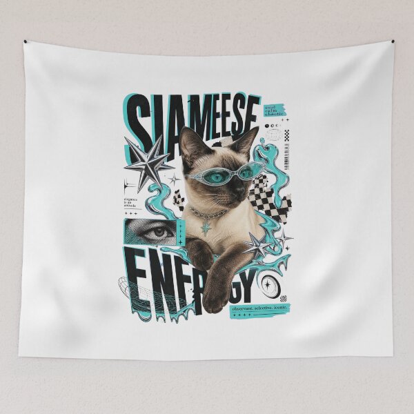 Item preview, Turquoise-Eyed Siamese Cat | Modern Feline Art designed and sold by AMICO77.