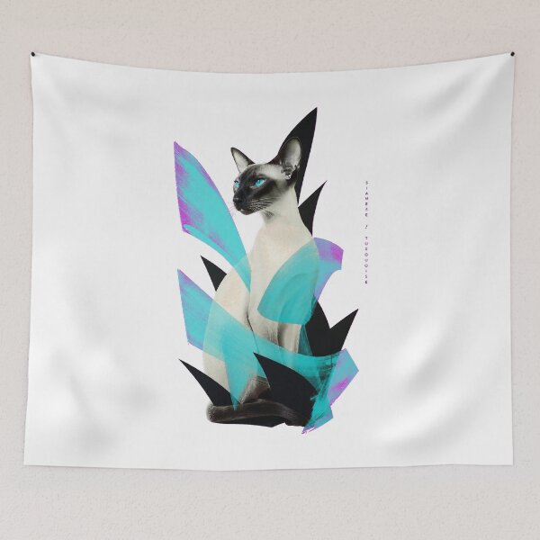 Item preview, Turquoise-Eyed Siamese Cat | Modern Feline Art designed and sold by AMICO77.