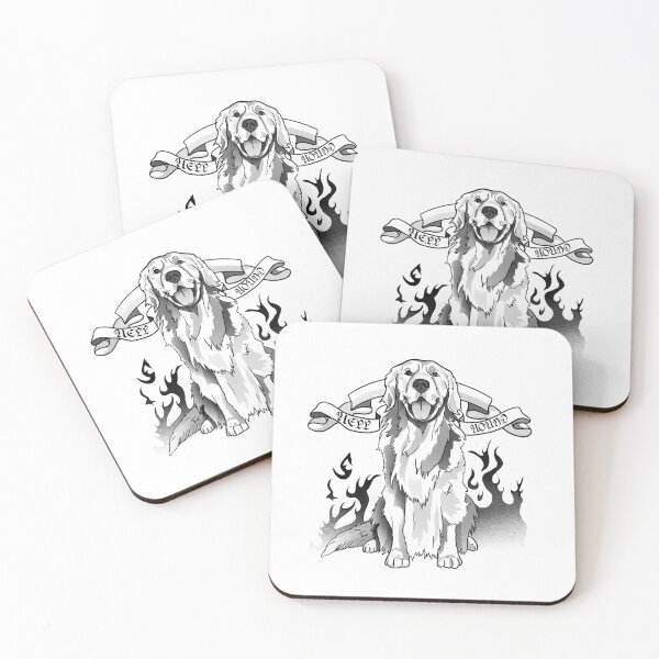 Item preview, The Terrifying Golden Retriever Hellhound - Funny Gothic Dog Tattoo Art- What we do in the shadows designed and sold by suzysworld.