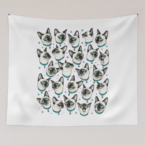 Item preview, Turquoise-Eyed Siamese Cat | Modern Feline Art designed and sold by AMICO77.
