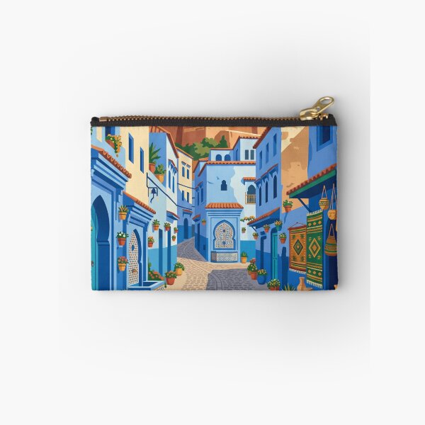 Item preview, Chefchaouen Morocco Vintage Travel Poster – Blue City Medina Retro Art designed and sold by Bomax121.