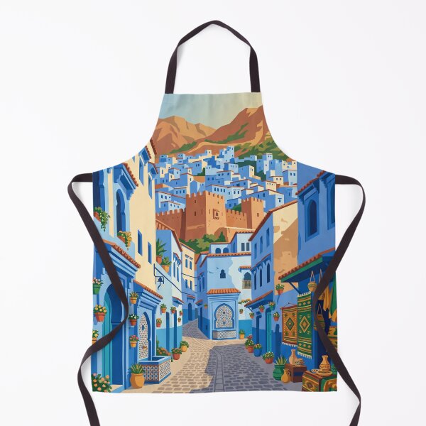 Item preview, Chefchaouen Morocco Vintage Travel Poster – Blue City Medina Retro Art designed and sold by Bomax121.