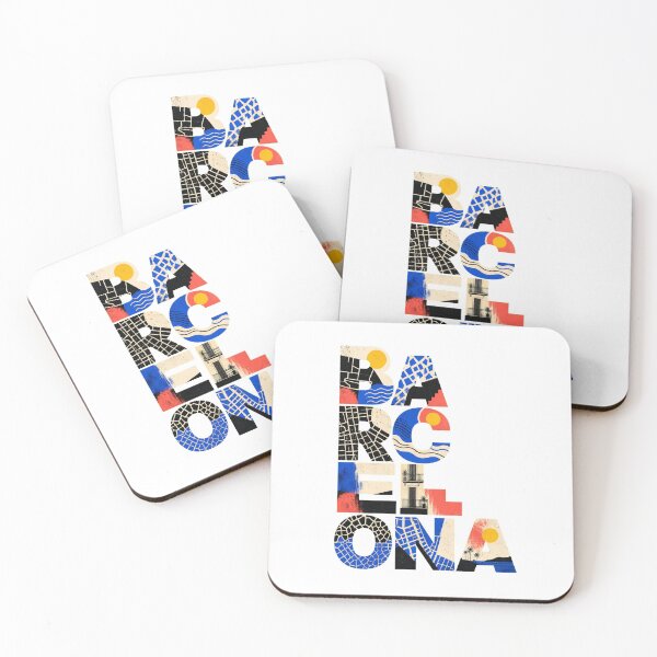 Item preview, Barcelona Mediterranean Travel Art | Modern Spanish City Graphic designed and sold by AMICO77.