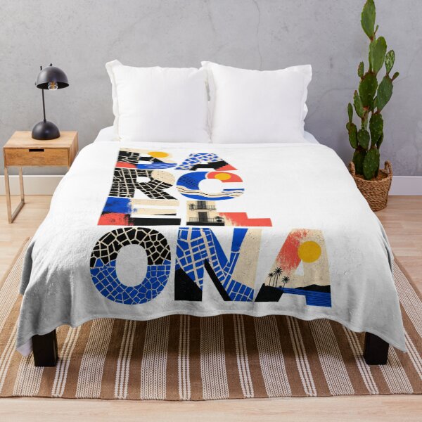 Item preview, Barcelona Mediterranean Travel Art | Modern Spanish City Graphic designed and sold by AMICO77.