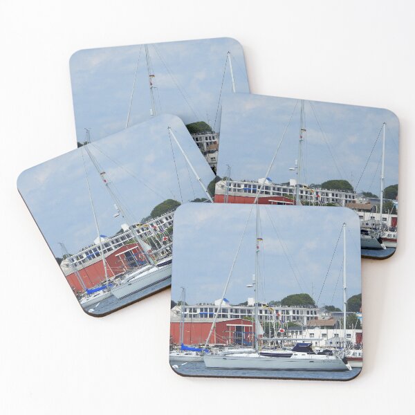 Item preview, Anchored Sailboat on Salem Coast designed and sold by HematiteDesign.