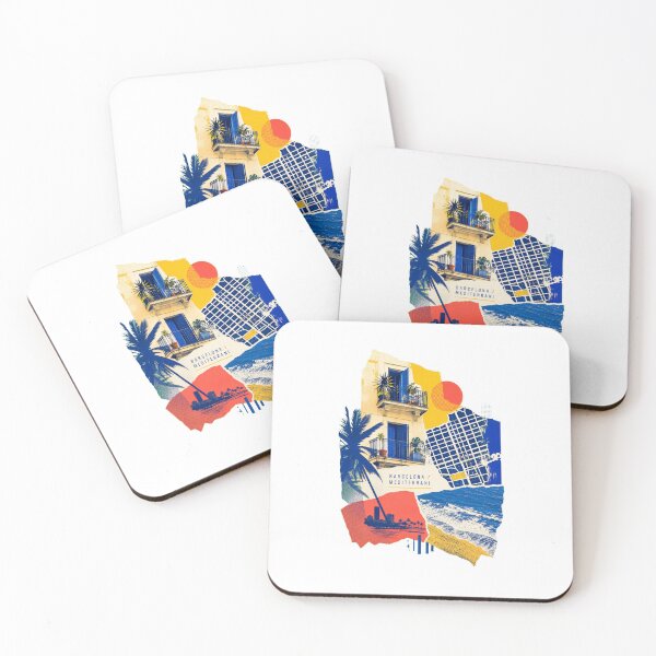 Item preview, Barcelona Mediterranean Travel Art | Modern Spanish City Graphic designed and sold by AMICO77.