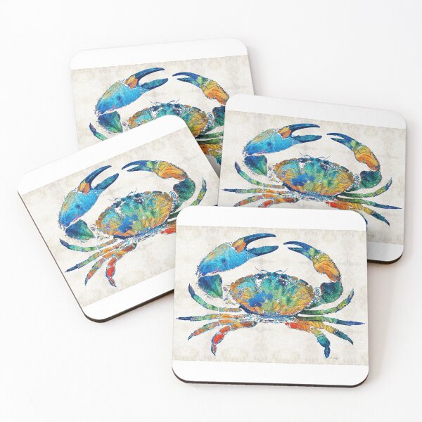 Item preview, Stone Crab Art Colorful Beach Tropical Artwork Coastal Living designed and sold by Sharon Cummings Art.