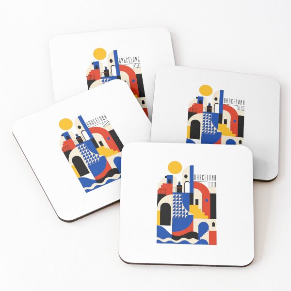 Item preview, Barcelona Mediterranean Travel Art | Modern Spanish City Graphic designed and sold by AMICO77.