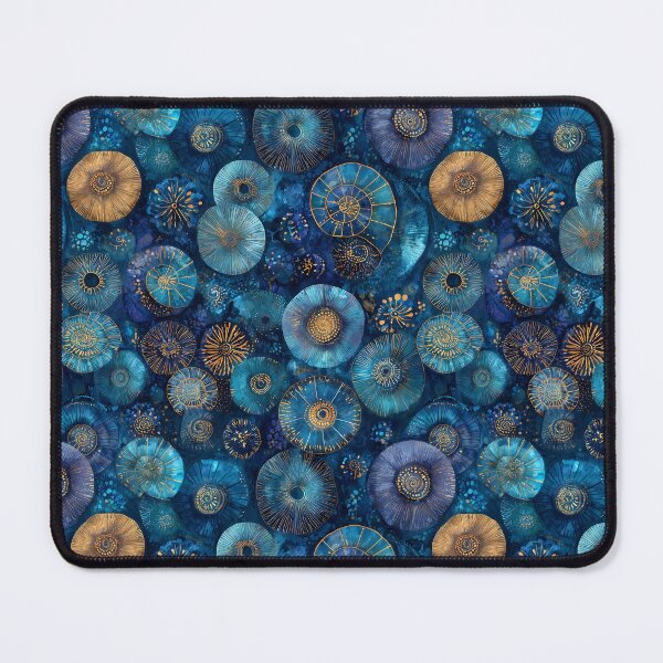 Item preview, Organic Sapphire Blue Ammonite Pattern designed and sold by Boddicca.