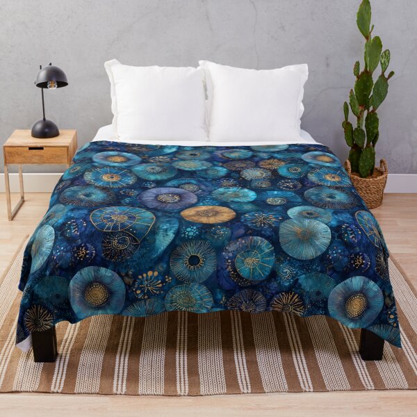 Item preview, Organic Sapphire Blue Ammonite Pattern designed and sold by Boddicca.