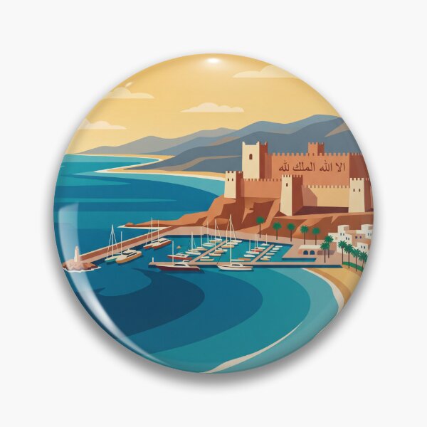 Item preview, Agadir Morocco Vintage Travel Poster – Oufella Kasbah Beach Retro Art designed and sold by Bomax121.