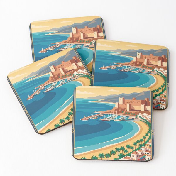 Item preview, Agadir Morocco Vintage Travel Poster – Oufella Kasbah Beach Retro Art designed and sold by Bomax121.