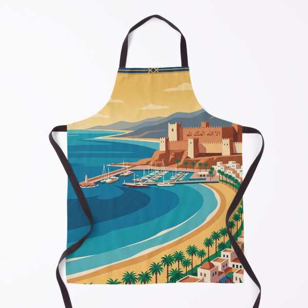 Item preview, Agadir Morocco Vintage Travel Poster – Oufella Kasbah Beach Retro Art designed and sold by Bomax121.