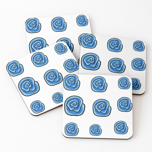 Item preview, Blue swirls hand drawn on procreate designed and sold by BritishDelights.