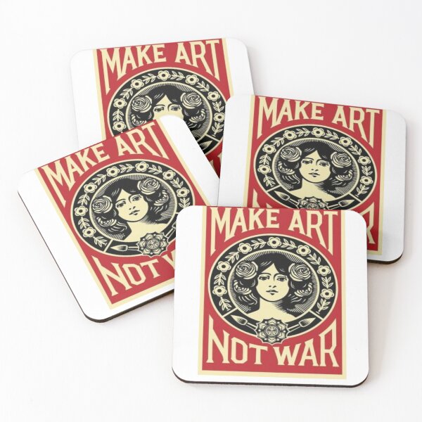 Item preview, Make Art Not War Vintage Propaganda Art Nouveau Poster designed and sold by dancingpotato.