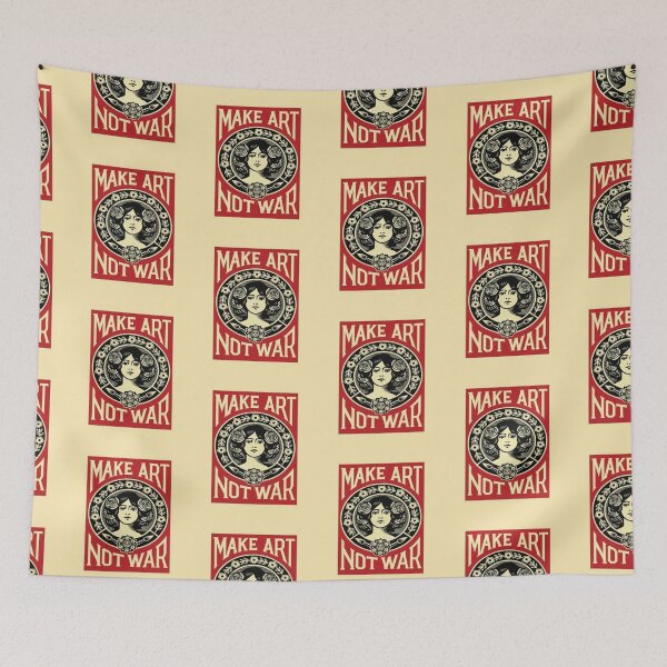 Item preview, Make Art Not War Vintage Propaganda Art Nouveau Poster designed and sold by dancingpotato.