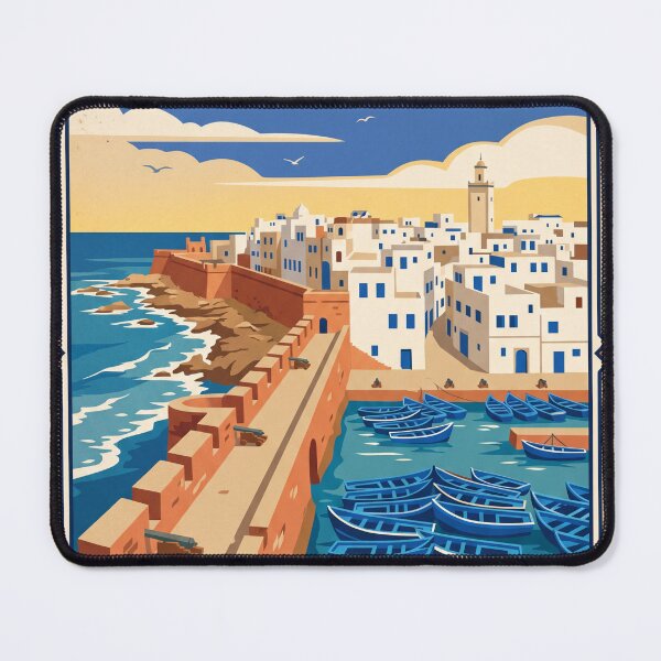 Item preview, Essaouira Morocco Vintage Travel Poster – Mogador Medina Port Retro Art designed and sold by Bomax121.