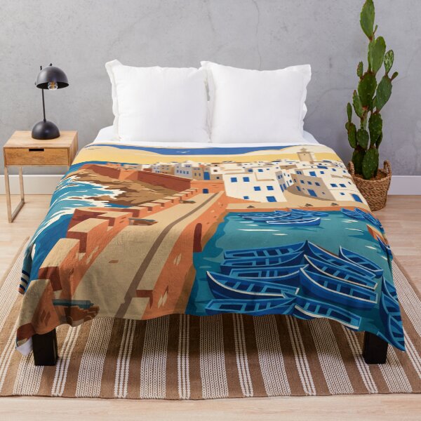 Item preview, Essaouira Morocco Vintage Travel Poster – Mogador Medina Port Retro Art designed and sold by Bomax121.