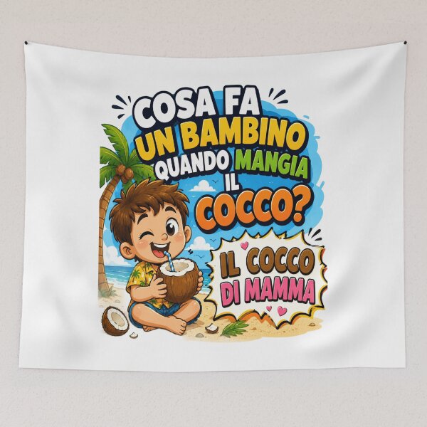 Item preview, Il Cocco di Mamma – Funny Coconut Pun | Cute Cartoon Design designed and sold by RipantinaFantasy .