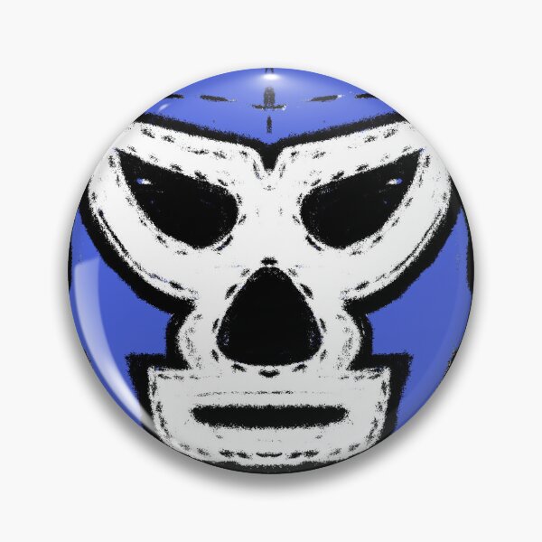 Item preview, El Guardián Azul – The Blue Guardian  – Lucha Mask No. 06 | Original Graphic Folk Art by GWART designed and sold by GWARTGB.