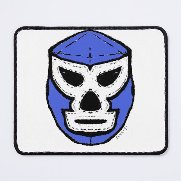 Item preview, El Guardián Azul – The Blue Guardian  – Lucha Mask No. 06 | Original Graphic Folk Art by GWART designed and sold by GWARTGB.