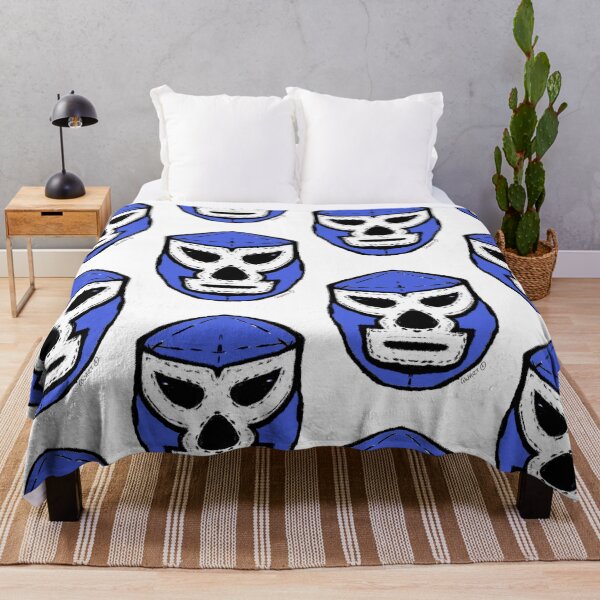 Item preview, El Guardián Azul – The Blue Guardian – Lucha Mask No. 06 | Original Graphic Folk Art by GWART designed and sold by GWARTGB.