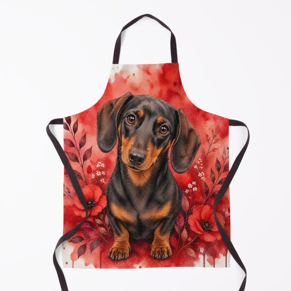 Aperçu de l'œuvre Dachshund Watercolor Red – Artistic Wiener Dog Gift | Floral Dachshund Art créée et vendue par TimberTail8.