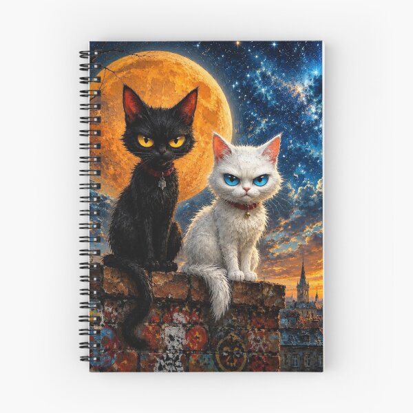 Item preview, Two Grumpy Cats Under the Orange Moon designed and sold by Natalia-Vlad.