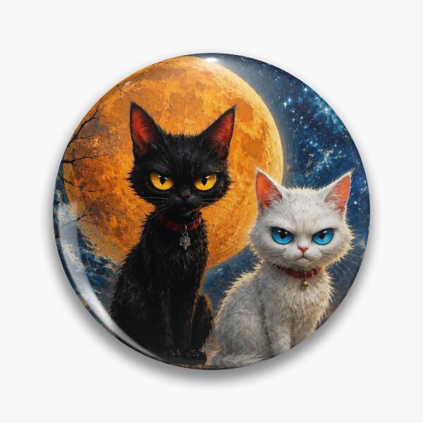 Item preview, Two Grumpy Cats Under the Orange Moon designed and sold by Natalia-Vlad.
