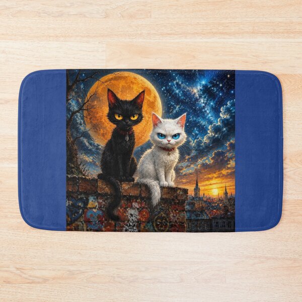 Item preview, Two Grumpy Cats Under the Orange Moon designed and sold by Natalia-Vlad.