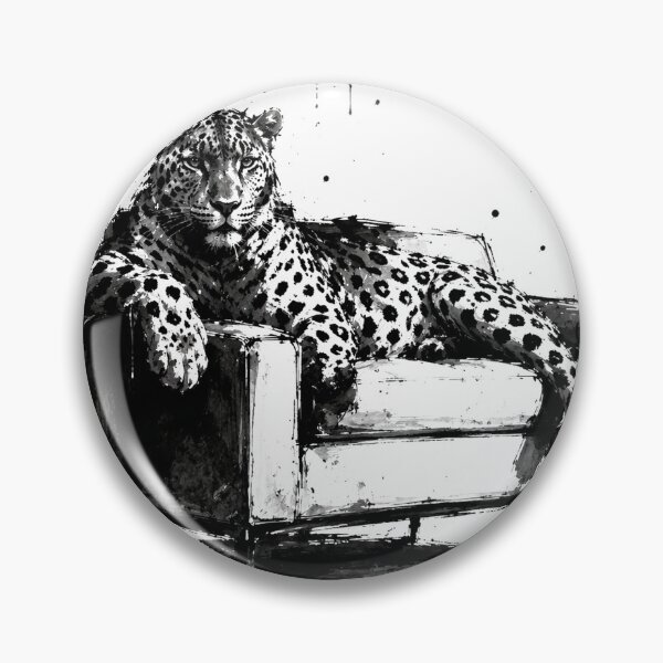 Item preview, Wild Heart Tailored Manners Leopard Sofa Ink Sketch designed and sold by ferquirarte.