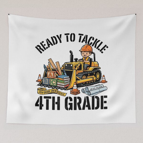 Item preview, Ready To Tackle 4th Grade Football Back To School Funny Kids Design designed and sold by get55shirt.