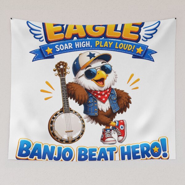 Item preview, Banjo Eagle | Country Music Animal Shirt designed and sold by Purrfect Harmony Gifts.