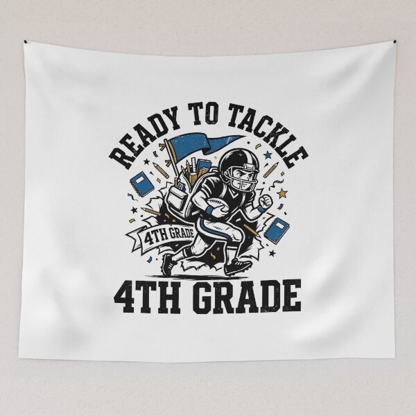 Item preview, Ready To Tackle 4th Grade Funny Football Student Back To School designed and sold by get55shirt.