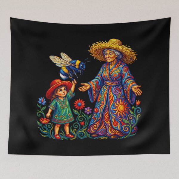Item preview, Psychedelic Bee Mother Nature Colorful Folk  designed and sold by TeeARTHY.