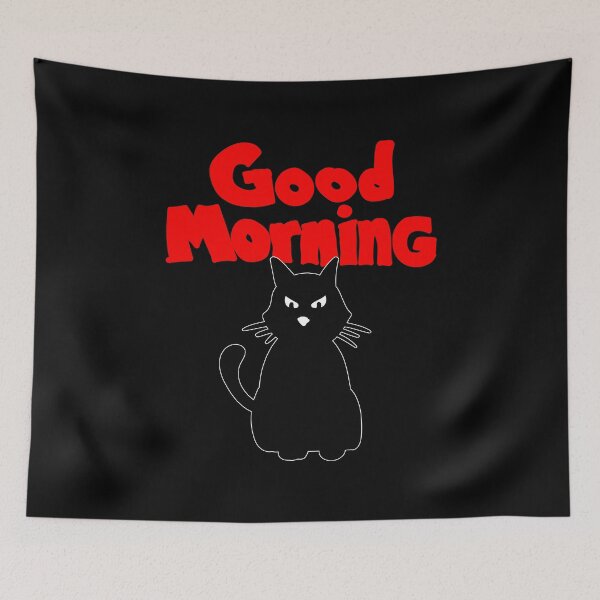 Item preview, Greet the Day with a Good Morning Black Cat designed and sold by elcarnero.