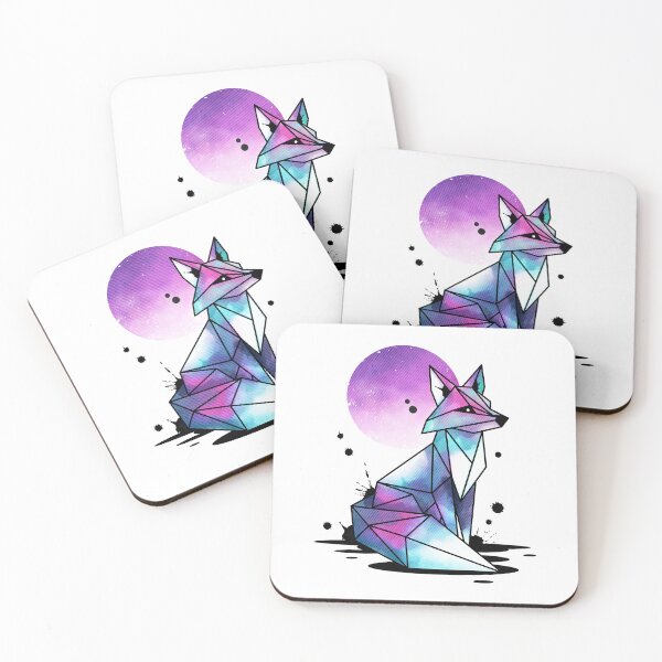 Item preview, Origami Fox Watercolor Geometric Art Print | Colorful Polygon Animal Illustration designed and sold by Kumabushi.