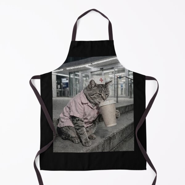 Item preview, Tired Nurse Cat On Coffee Break - Night Shift designed and sold by Neurospicy Trolls.