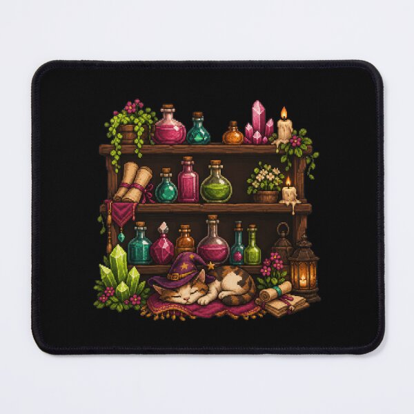 Item preview, The Alchemist Cat's Magical Potion Shelf designed and sold by Sketchlegacy.