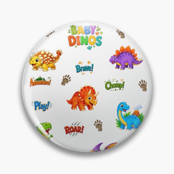 Item preview, Cute Baby Dinosaur Sticker Sheet | Kawaii Dino Stickers for Kids | Colorful Cartoon Dinosaurs designed and sold by Al-Ziyyel Studio✨.