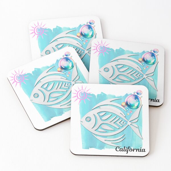 Item preview, California Tropical Fish Watercolor Beach Design designed and sold by DonnaRaine.