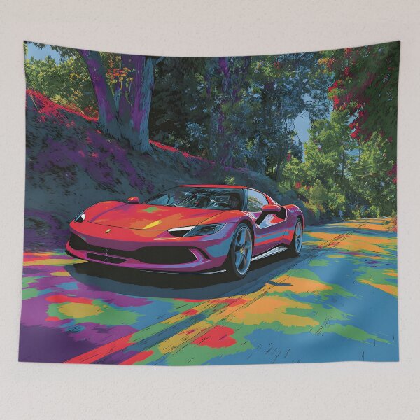 Item preview, Ferrari 296 GTB Performance Supercar Pop Art Artwork designed and sold by AutoPopStudio.