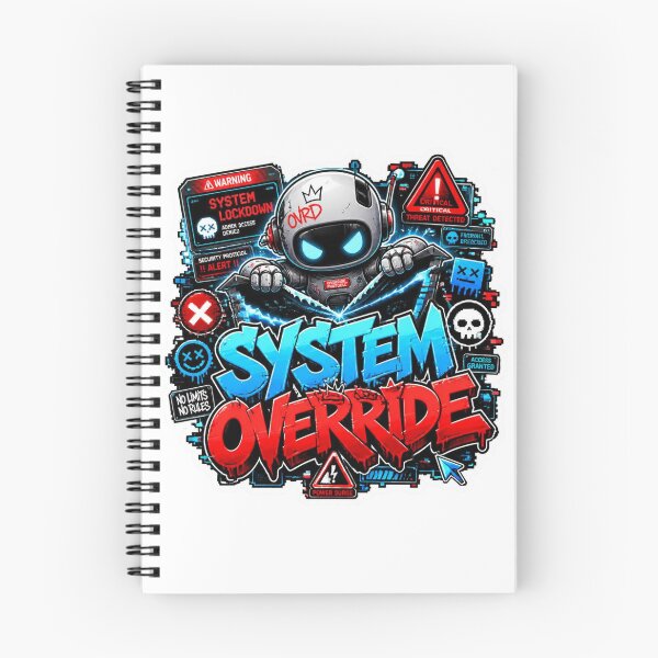 Item preview, SYSTEM OVERRIDE Cyber Robot Sticker PNG | Neon AI Graffiti Design | Futuristic Gamer Tech Vinyl Decal | Laptop, Console & PC Aesthetic designed and sold by Stylestickers55.