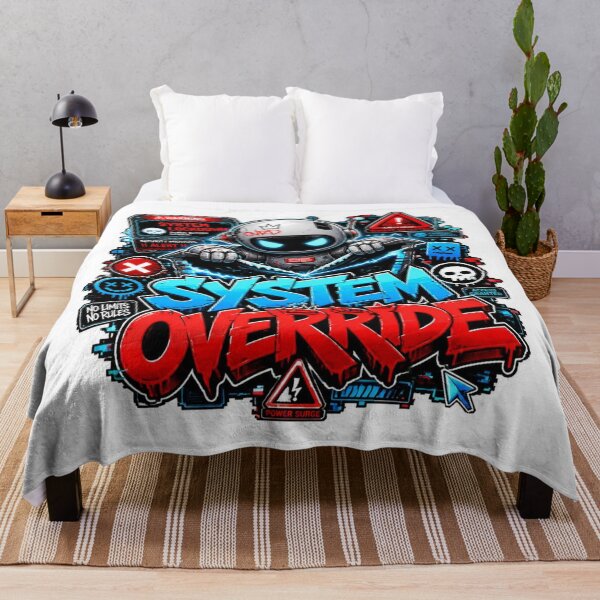 Item preview, SYSTEM OVERRIDE Cyber Robot Sticker PNG | Neon AI Graffiti Design | Futuristic Gamer Tech Vinyl Decal | Laptop, Console & PC Aesthetic designed and sold by Stylestickers55.