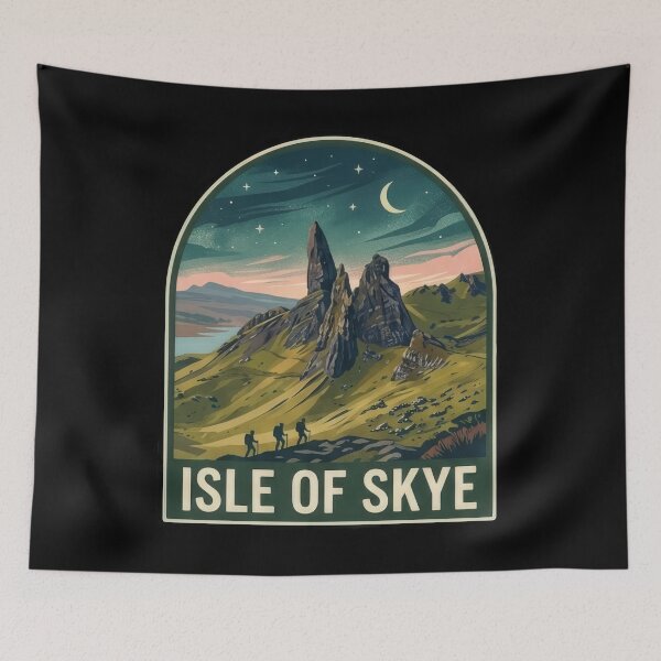 Item preview, Isle of Skye Old Man of Storr Travel Poster | Scotland Hike Art designed and sold by Loom on the Loch.