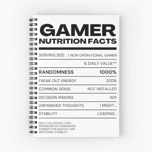 Item preview, Gamer Nutrition Facts designed and sold by Nol1ytv.